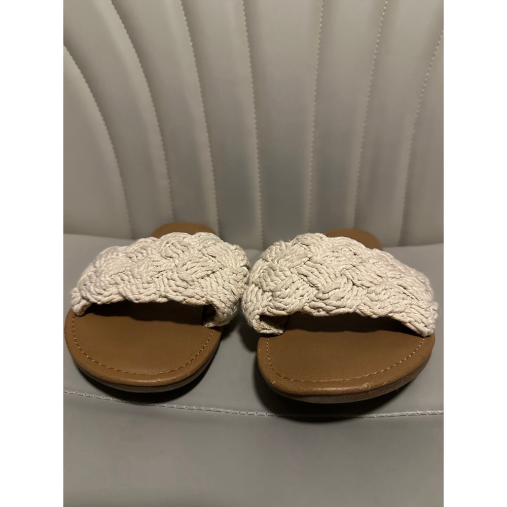 Women's Universal Thread Beige Brown Braided Slide Sandals Size 8